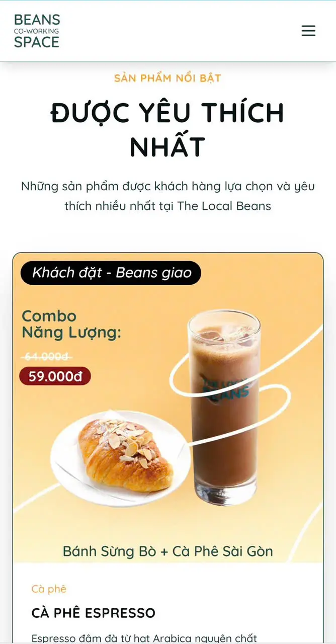 The Local Beans Website & Booking System